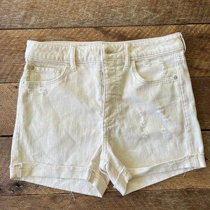 Anthropologie Pilcro Cream Denim Shorts